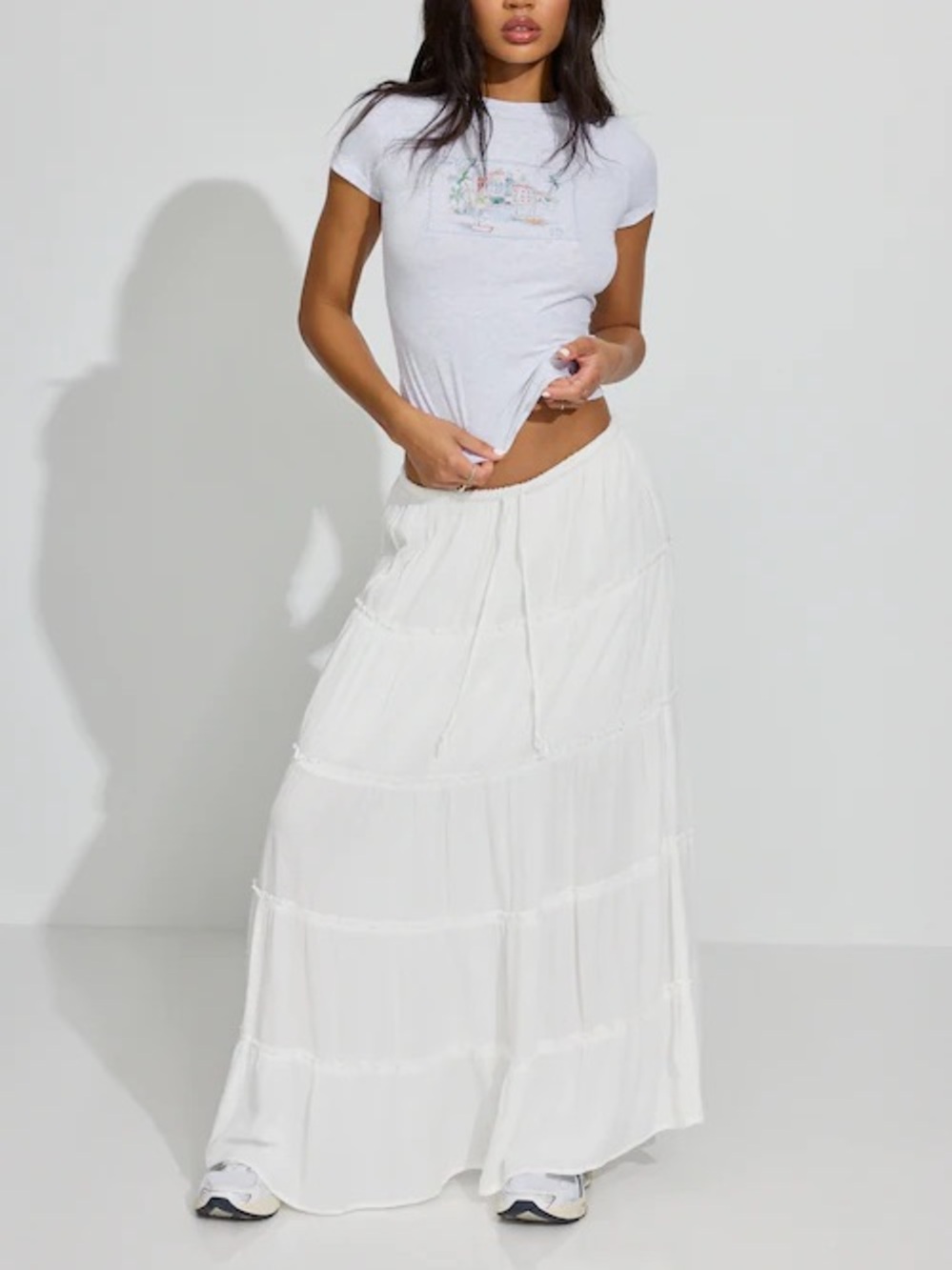 Garage Tiered Maxi Skirt